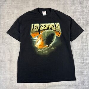 Led Zeppelin Shirt Mens XL Black Vintage 1999 Zoso Myth Gem Blimp Rock Band Tee